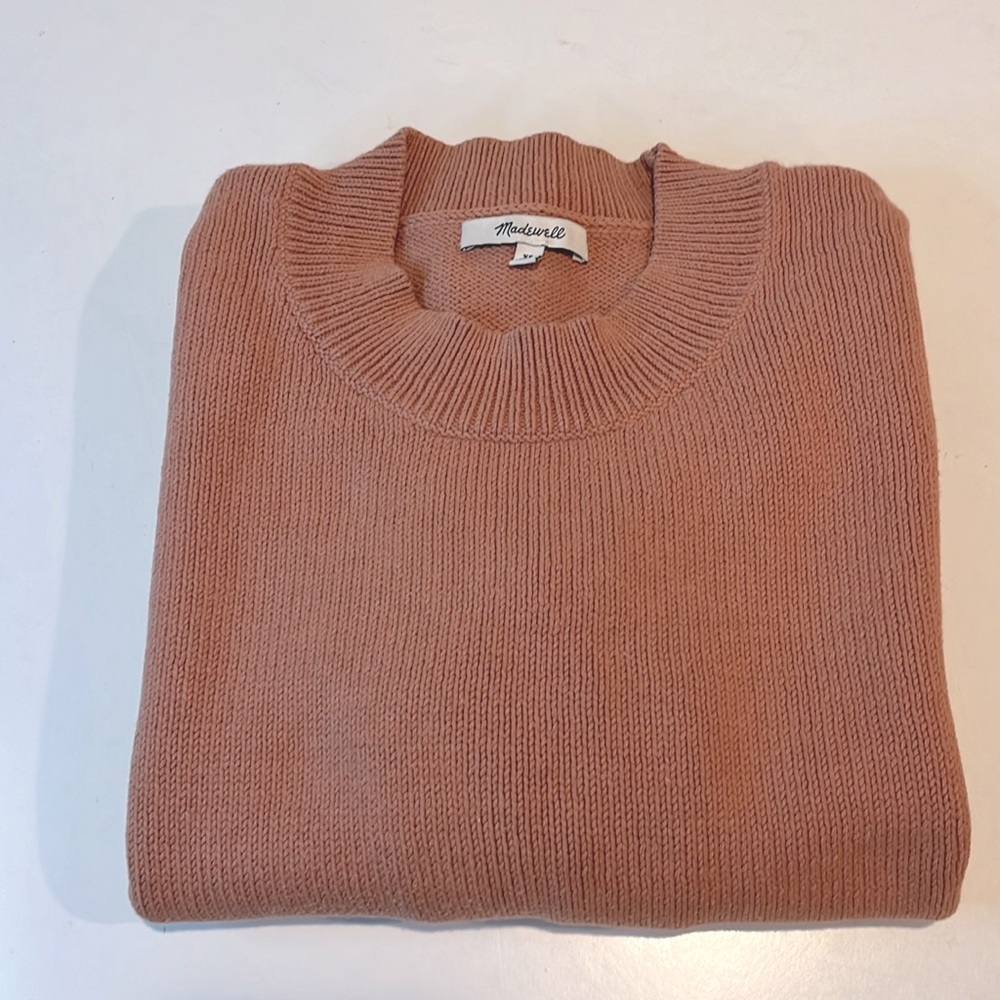 Madewell -woman’s brownstone pullover sweater cotton blend in dusty rose size XS - Picture 14 of 15